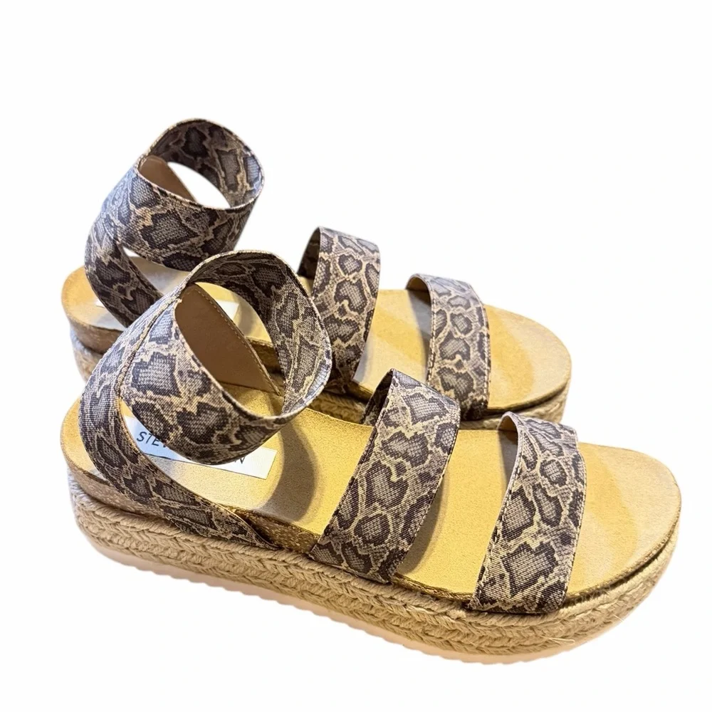 💜🌼NIB STEVE MADDEN KIMMIE BLU SNAKE Espadrille Sandals